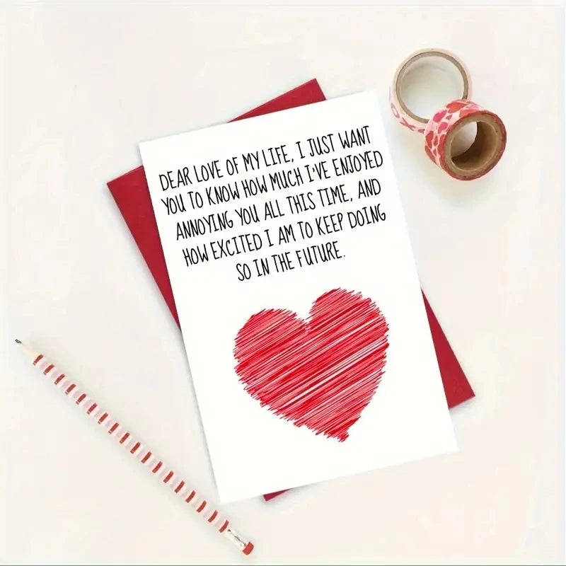 1pc Valentine's Day Card, "Dear Love Of My life..."