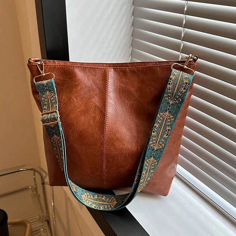 Wide Geometric Strap Crossbody Bags For Women