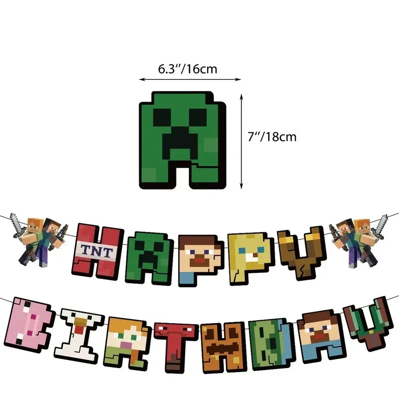 Minecraft Balloons Birthday Party Decoration