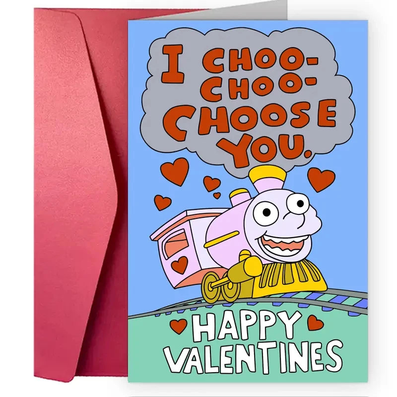 1pc Valentine'S Day Card "I Choo Choo Choose You"