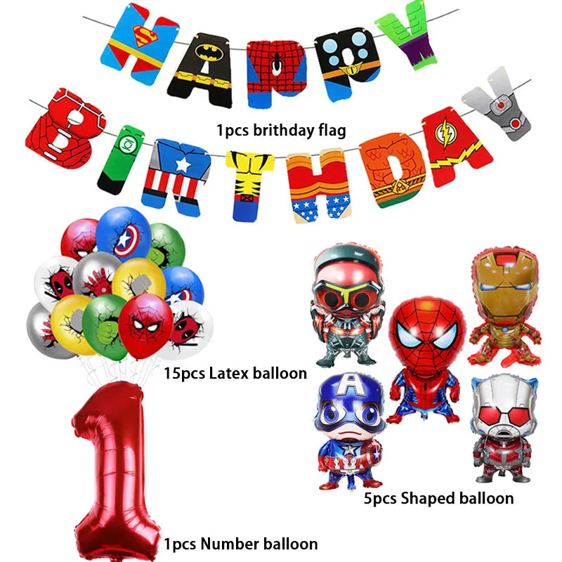 MARVEL Super Hero Balloon Spiderman Aluminum Foil Balloons Kids Birthday Party Decoration The Avengers Iron Man Party Supplies