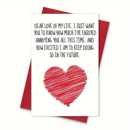 1pc Valentine's Day Card, "Dear Love Of My life..."