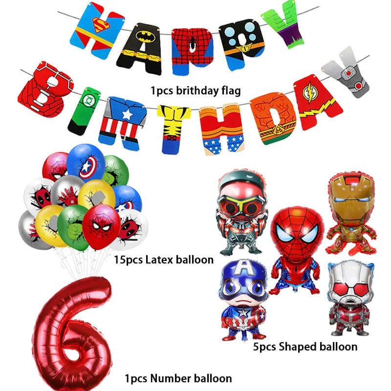 MARVEL Super Hero Balloon Spiderman Aluminum Foil Balloons Kids Birthday Party Decoration The Avengers Iron Man Party Supplies