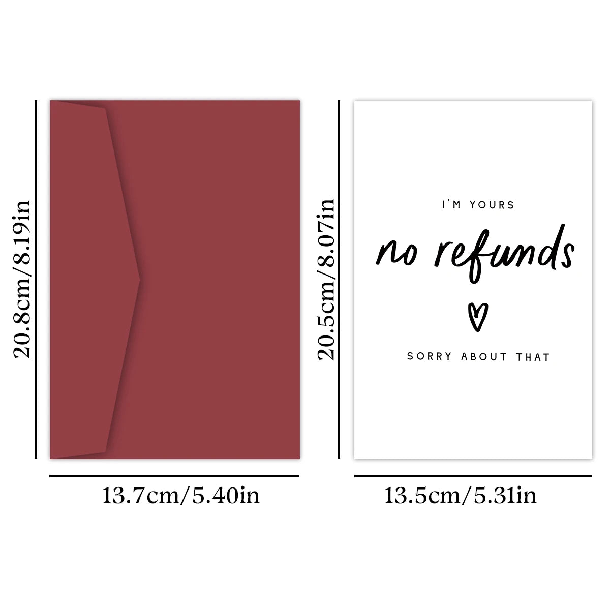 1pc Valentine's Day Card "I'm Yours No Refunds'